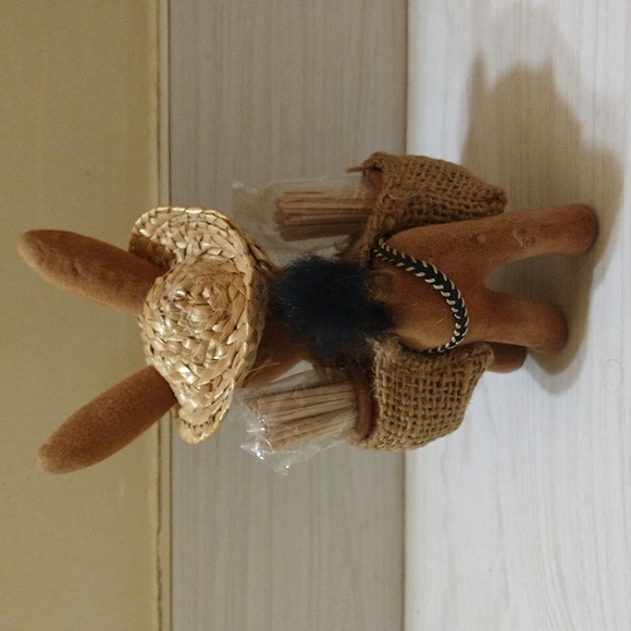 Vintage Flocked Donkey Burro Figure Toothpick Holder Sealed Toothpicks Hong Kong - Picture 4 of 6